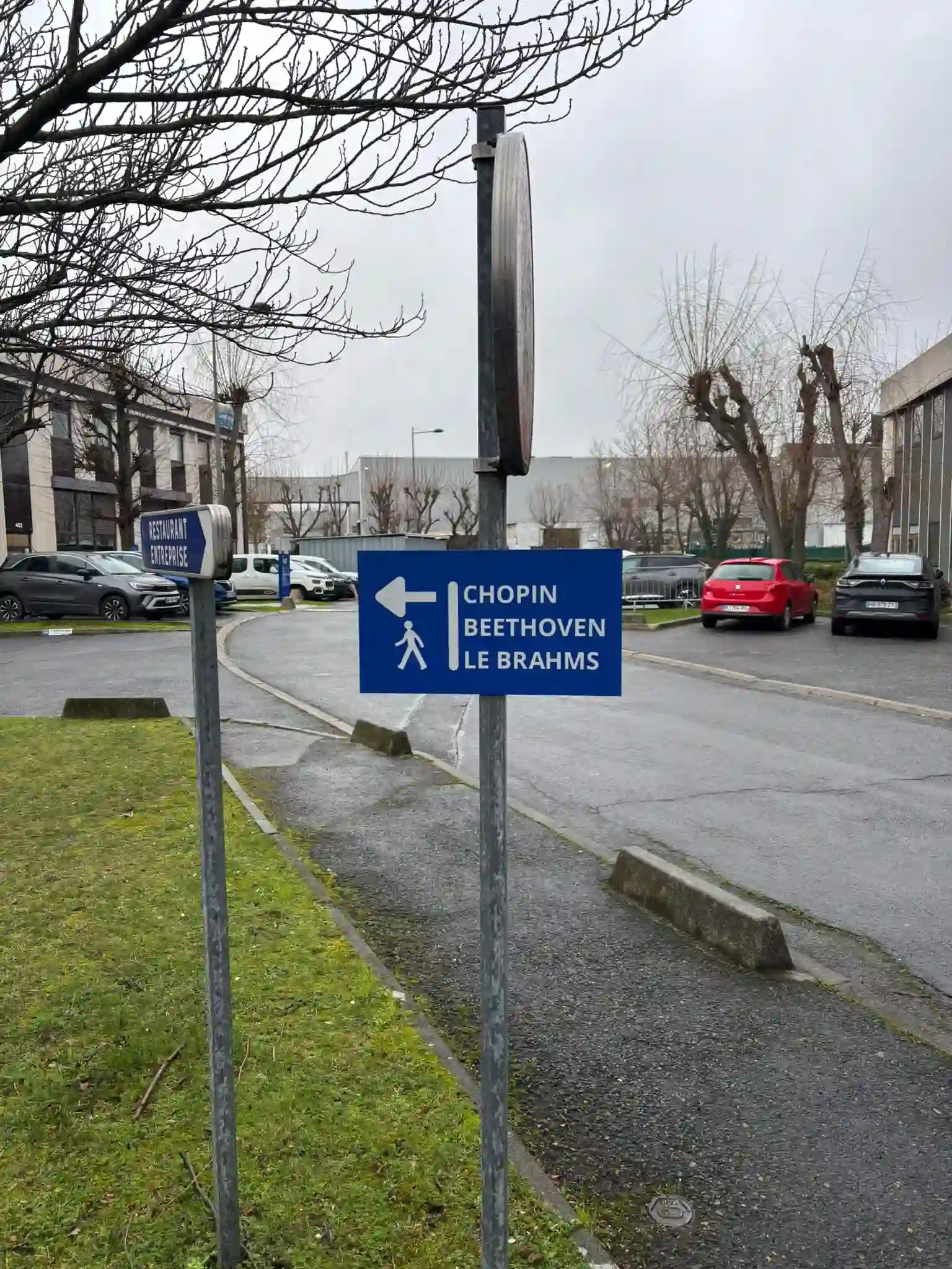 Plaque de signalétique extérieure pour Chopin, Beethoven et Le Brahms