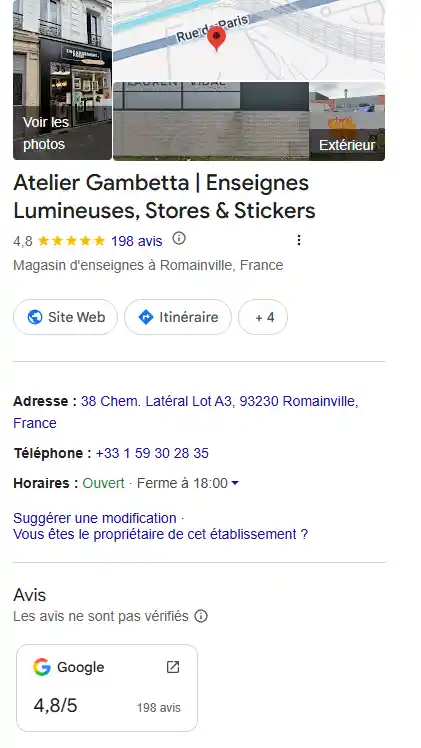 fiche google atelier gambetta